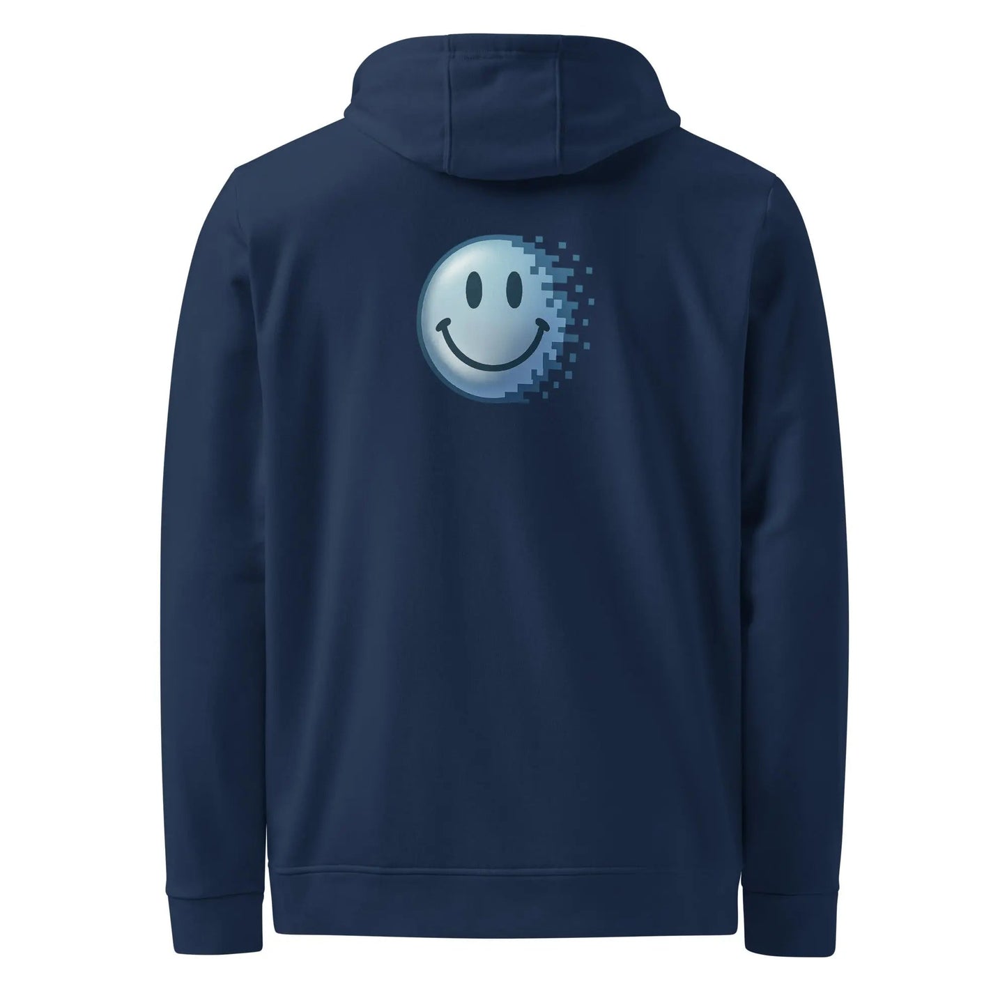 adidas fleece hoodie - glitchy smiley face