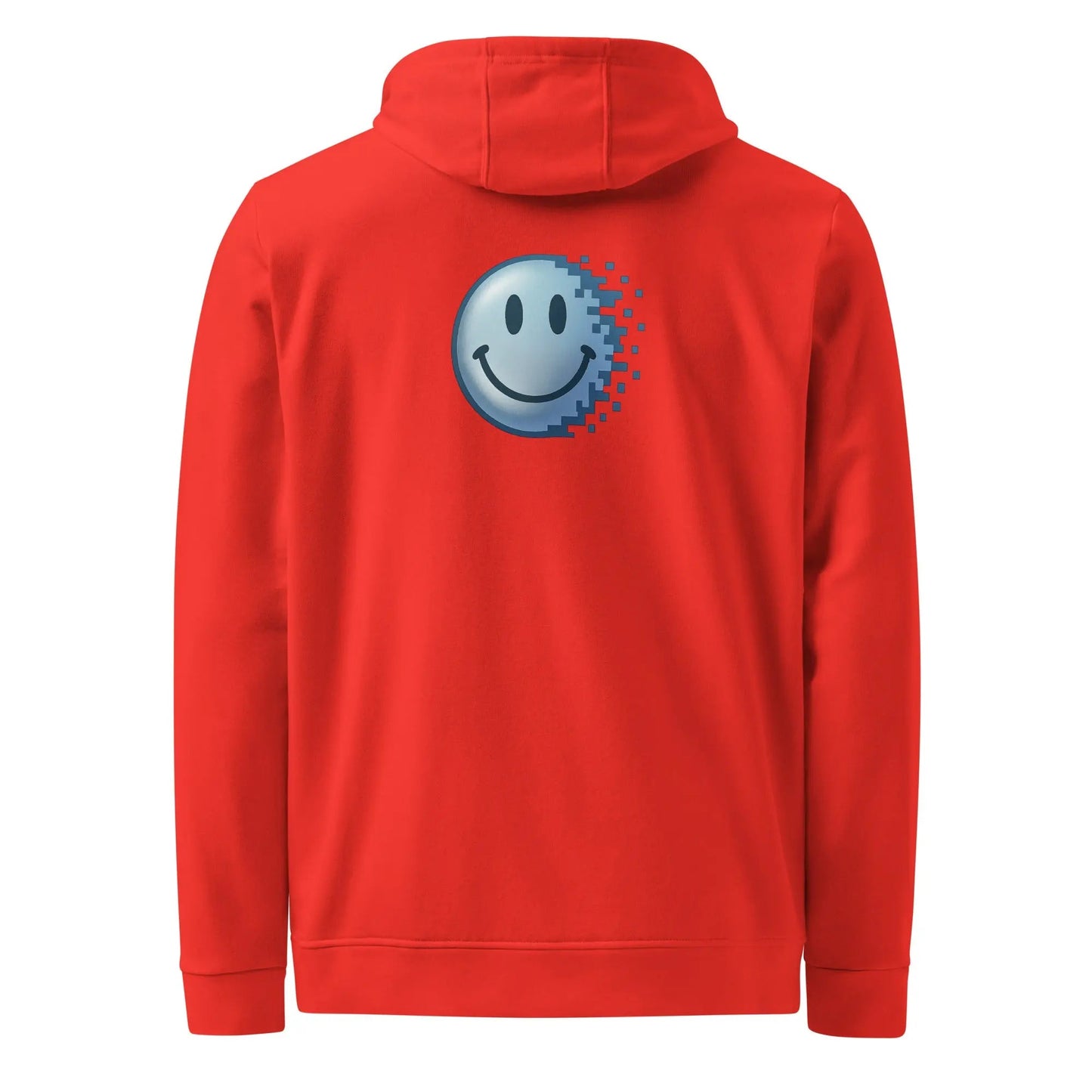 adidas fleece hoodie - glitchy smiley face