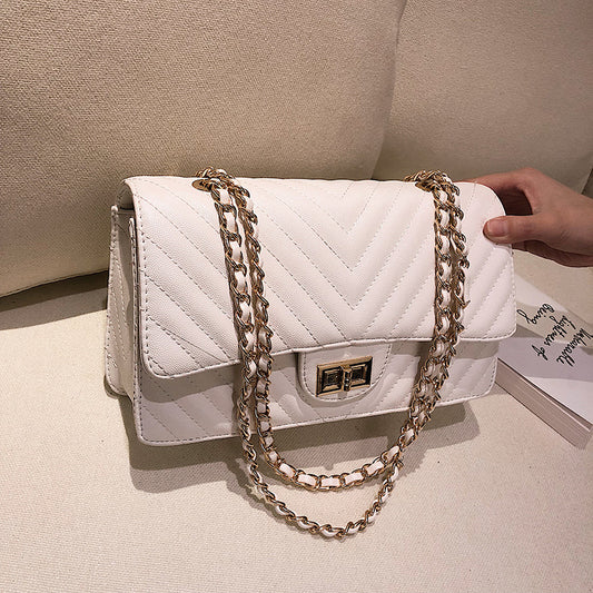 Chanel Style V-Pattern Shoulder Chain Bag