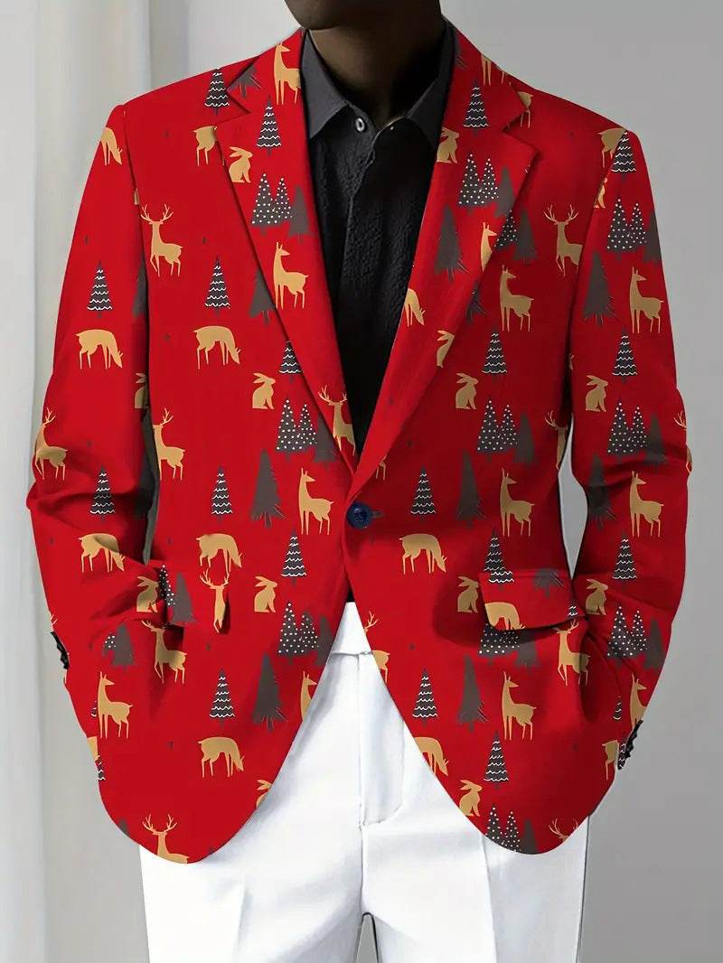 Christmas Series Cartoon Anime Men's Long-sleeved Coat - Velora