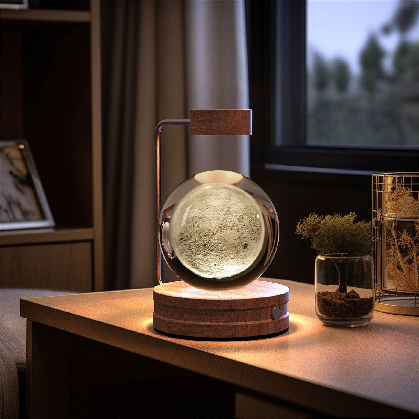 Crystal Ball Cosmic Dinosaur Indoor Night Light USB Power Warm Bedside Light Birthday Gift Night Lamp - Velora