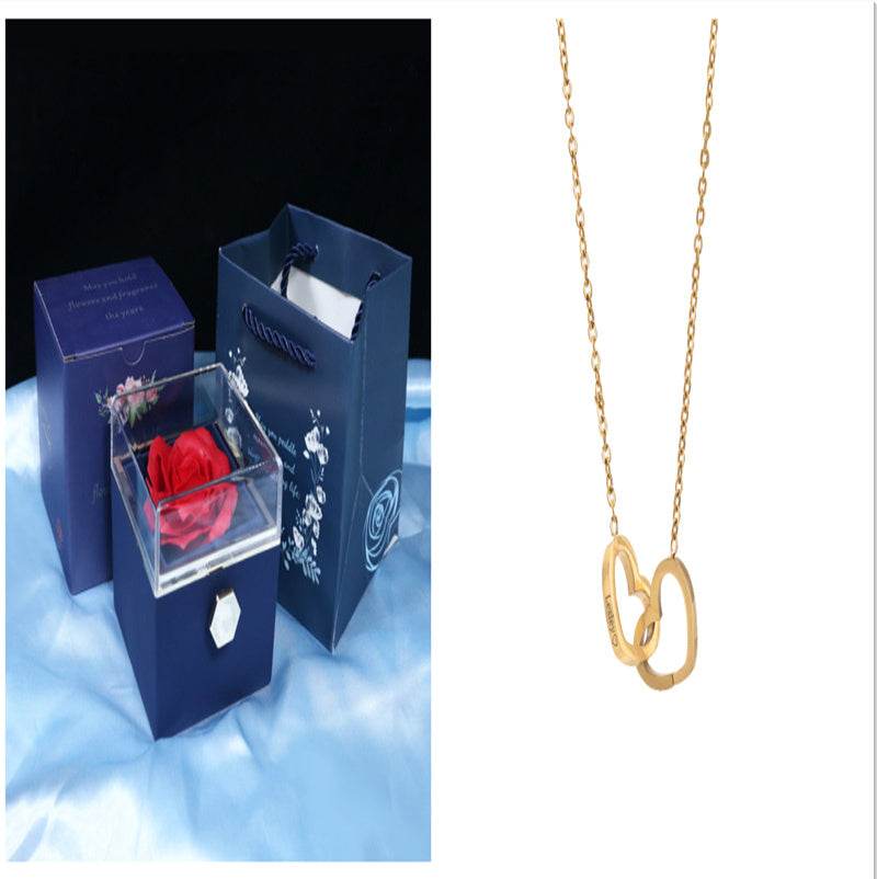 Rotating Soap Flower Rose Gift Box Creative Rotating Rose Jewelry Packaging Box Valentine's Day Gift For Women - Velora