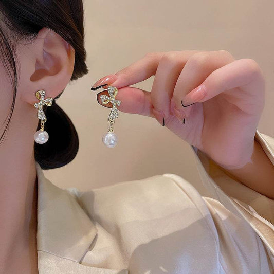 INS Butterfly Earrings With Rhinestones Fashion Temperament Jewelry - Velora