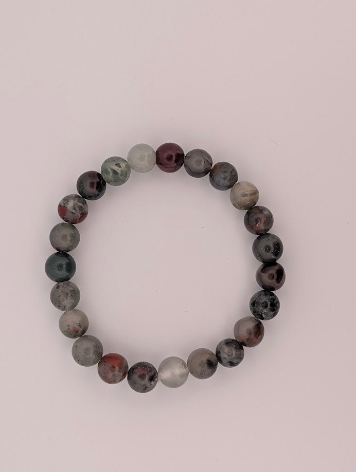 African Bloodstone Bracelet – 8mm Polished Beads