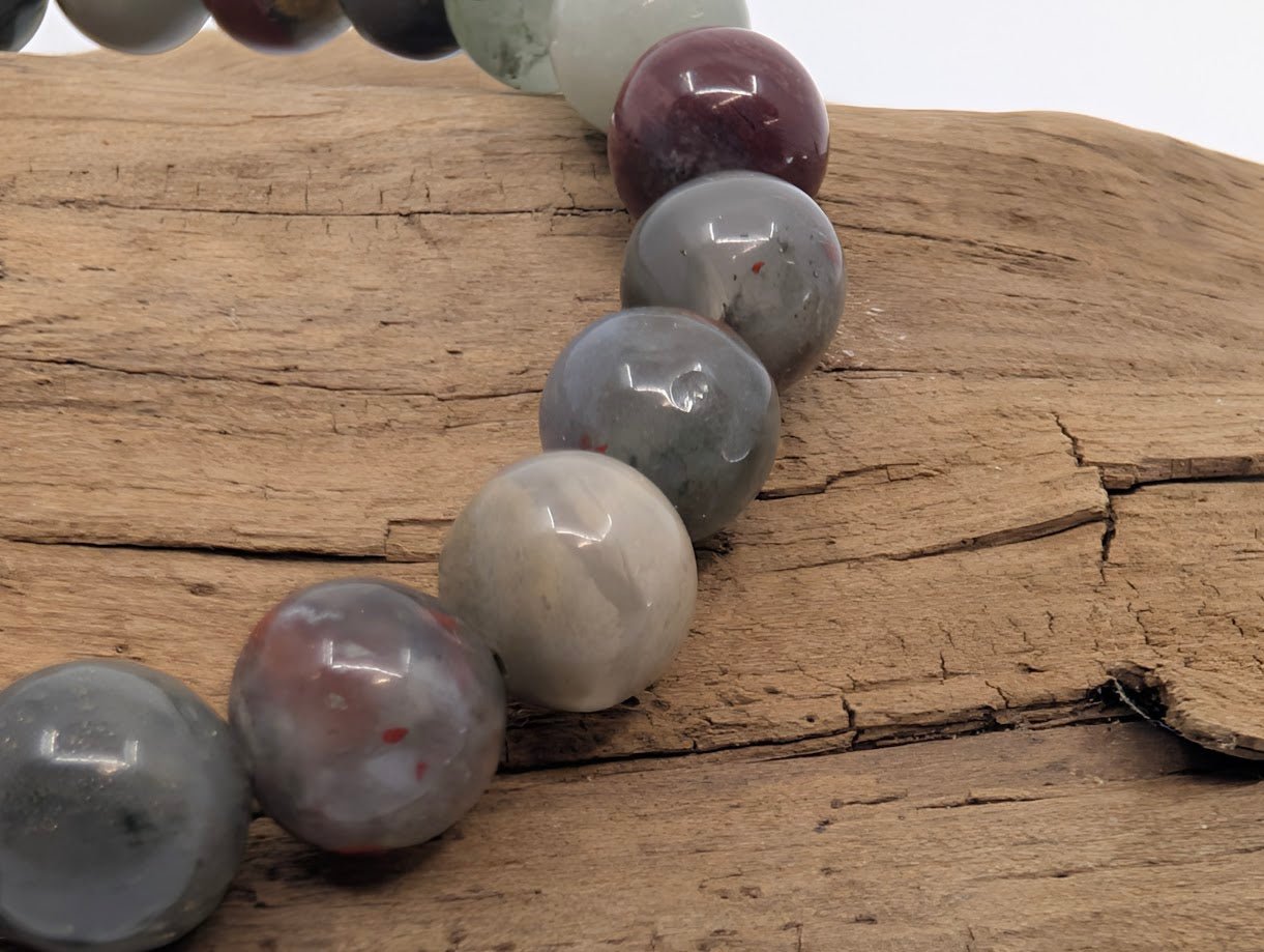 African Bloodstone Bracelet – 8mm Polished Beads