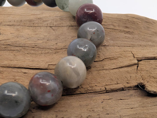 African Bloodstone Bracelet – 8mm Polished Beads