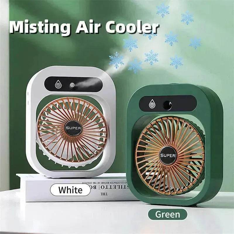 Air Conditioning Fan Desk Misting Fan Air Cooler Cooling USB Rechargeable Humidifier Portable Spray Fan With 3 Wind Speeds For Home - Velora