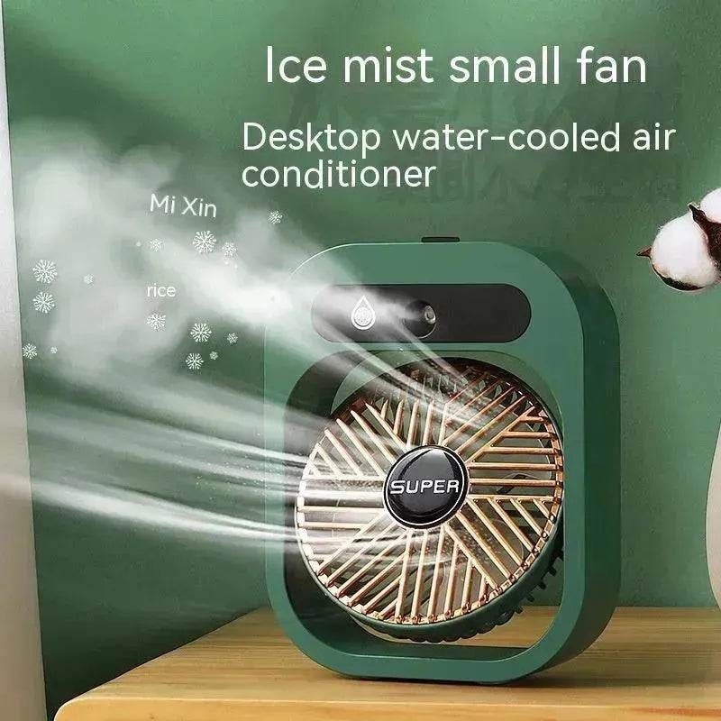 Air Conditioning Fan Desk Misting Fan Air Cooler Cooling USB Rechargeable Humidifier Portable Spray Fan With 3 Wind Speeds For Home - Velora