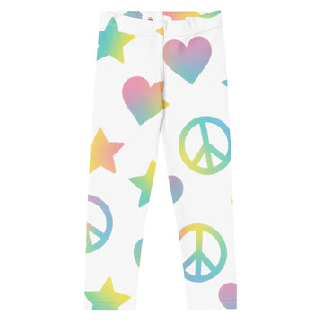 Paper peace Kid's Leggings - Peace Signs, Hearts & Stars