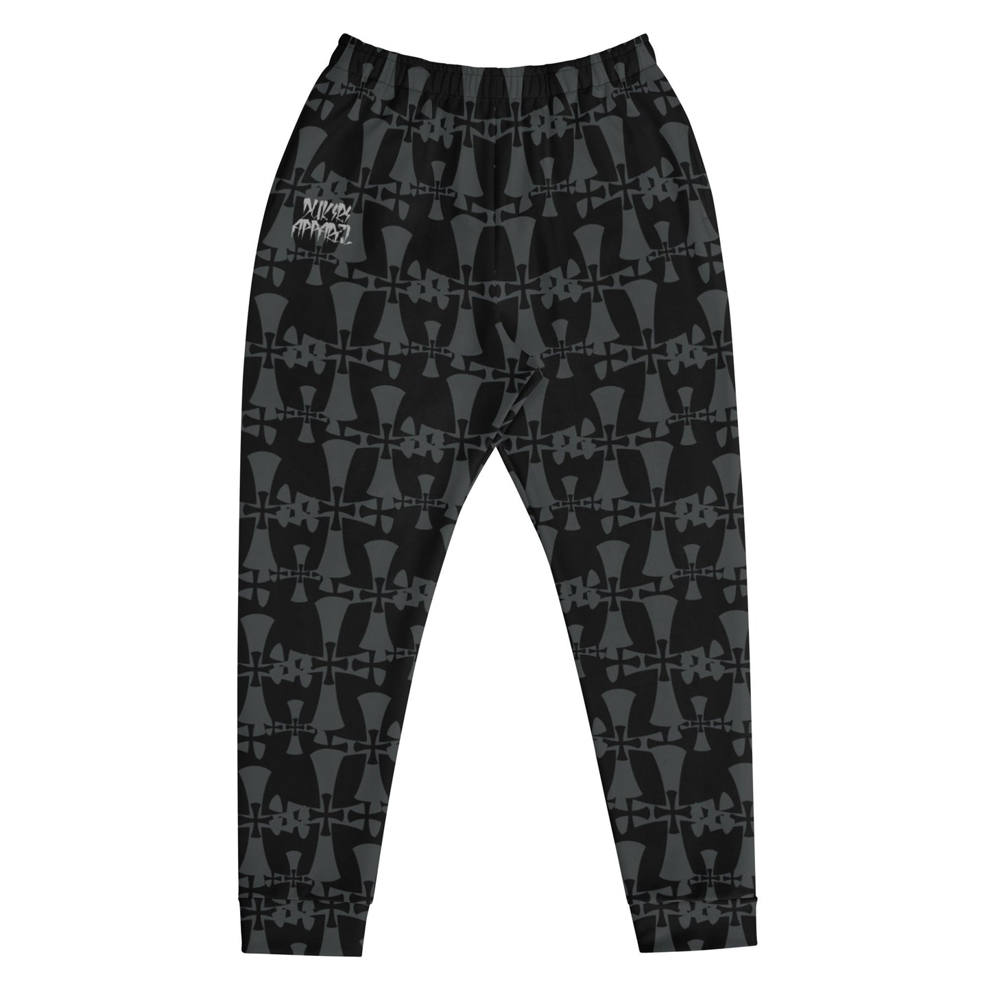 Men's Premium Recycled Fleece Black-Gray Joggers-Allover 3 Crusaders Print