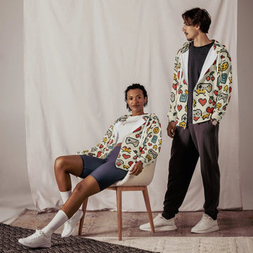 Paper peace Unisex zip hoodie - Retro Gaming