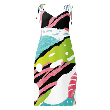 Tie-strap midi dress - Pop-Art Pink