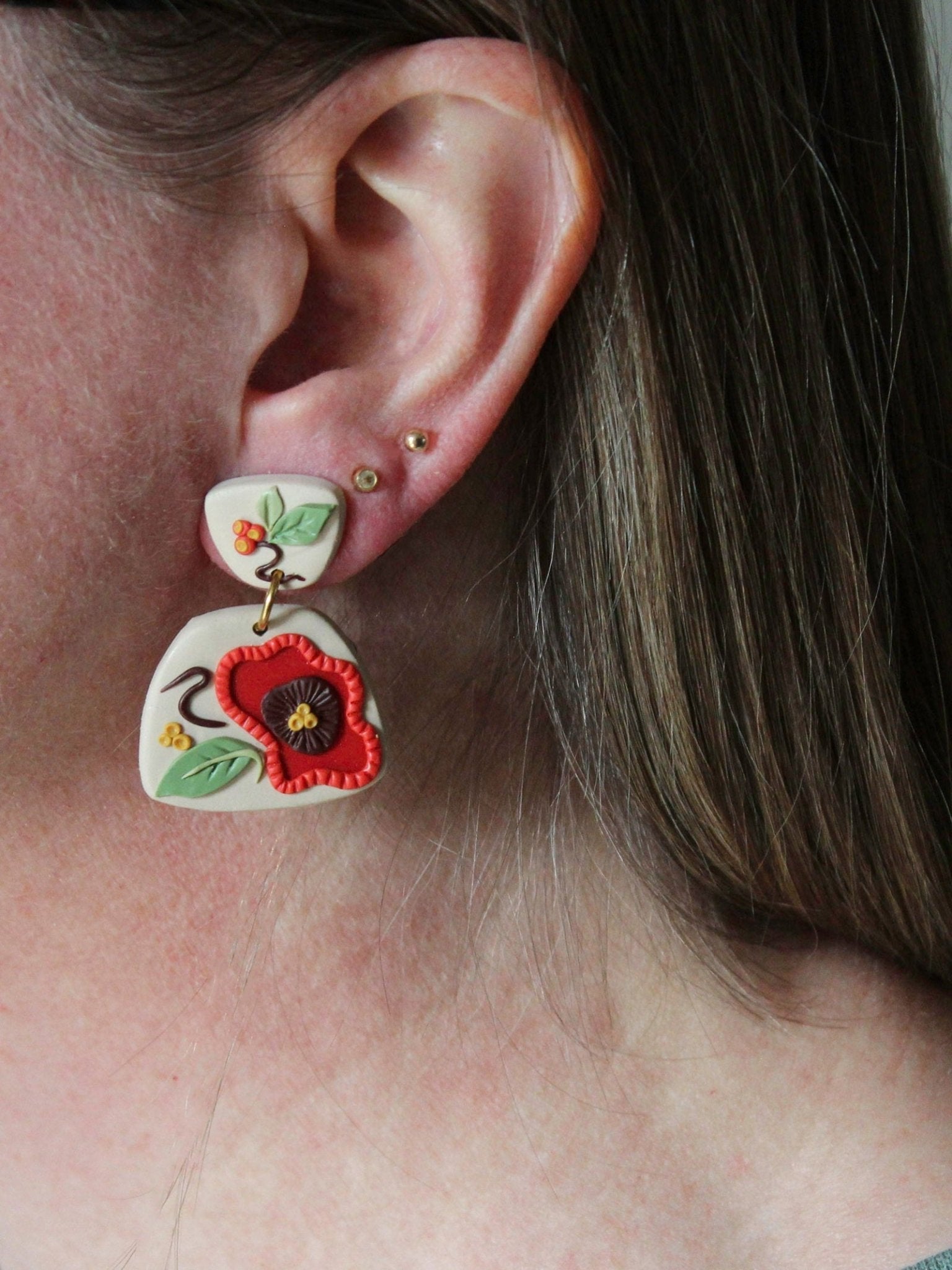 Alma Rosa Jewelry Polymer Clay Flower Earrings - Velora Luxury Fashion