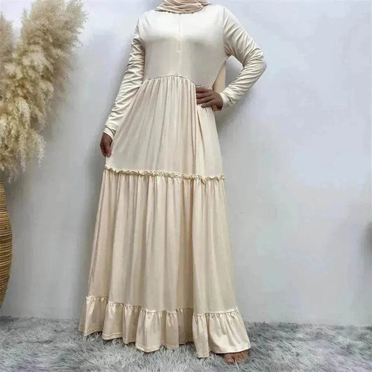 Amazing Simple Maxi Gown Abaya Dress for Sophisticated Arab Dubai Turkey Middle Eastern Women. - Velora