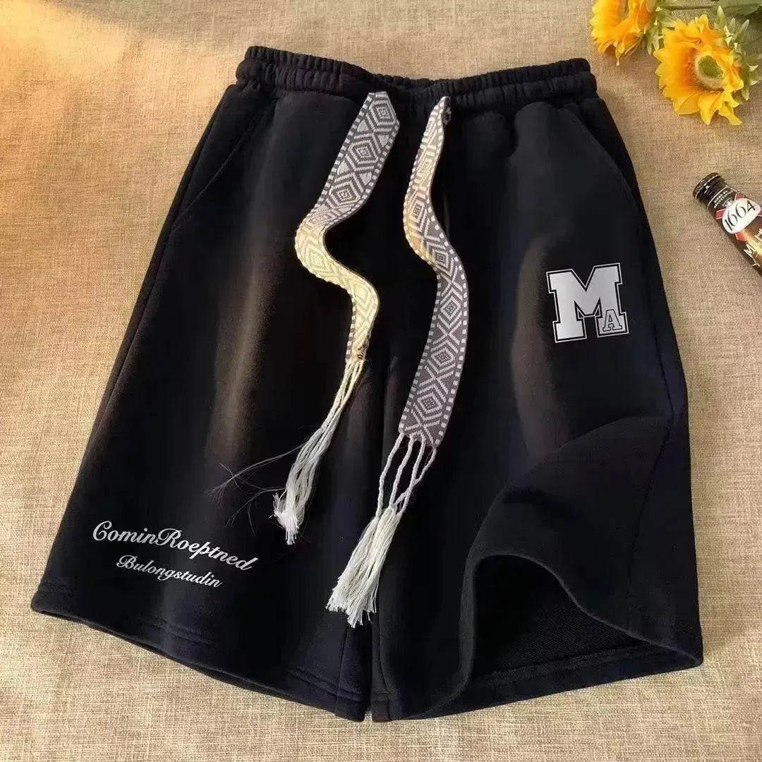 American High Street Fashionable Large Trunks Loose Sports And Leisure Middle Pants - Velora