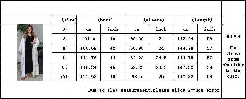 Arab  Cardigan Coat Chiffon Patchwork EX-STOCK Canada