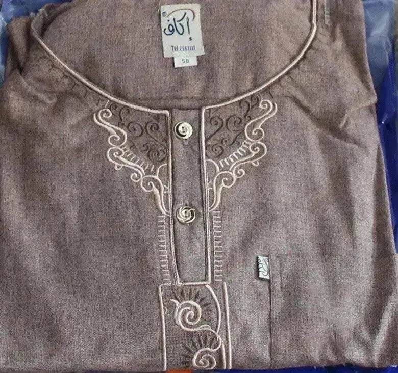 Arab  Men's New Cotton Hemp Embroidery Liturgy Embroidered Hui Men's Suit Two Piece Wholesale