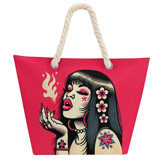 Pink Diesel Hemp rope tote bag - Velora