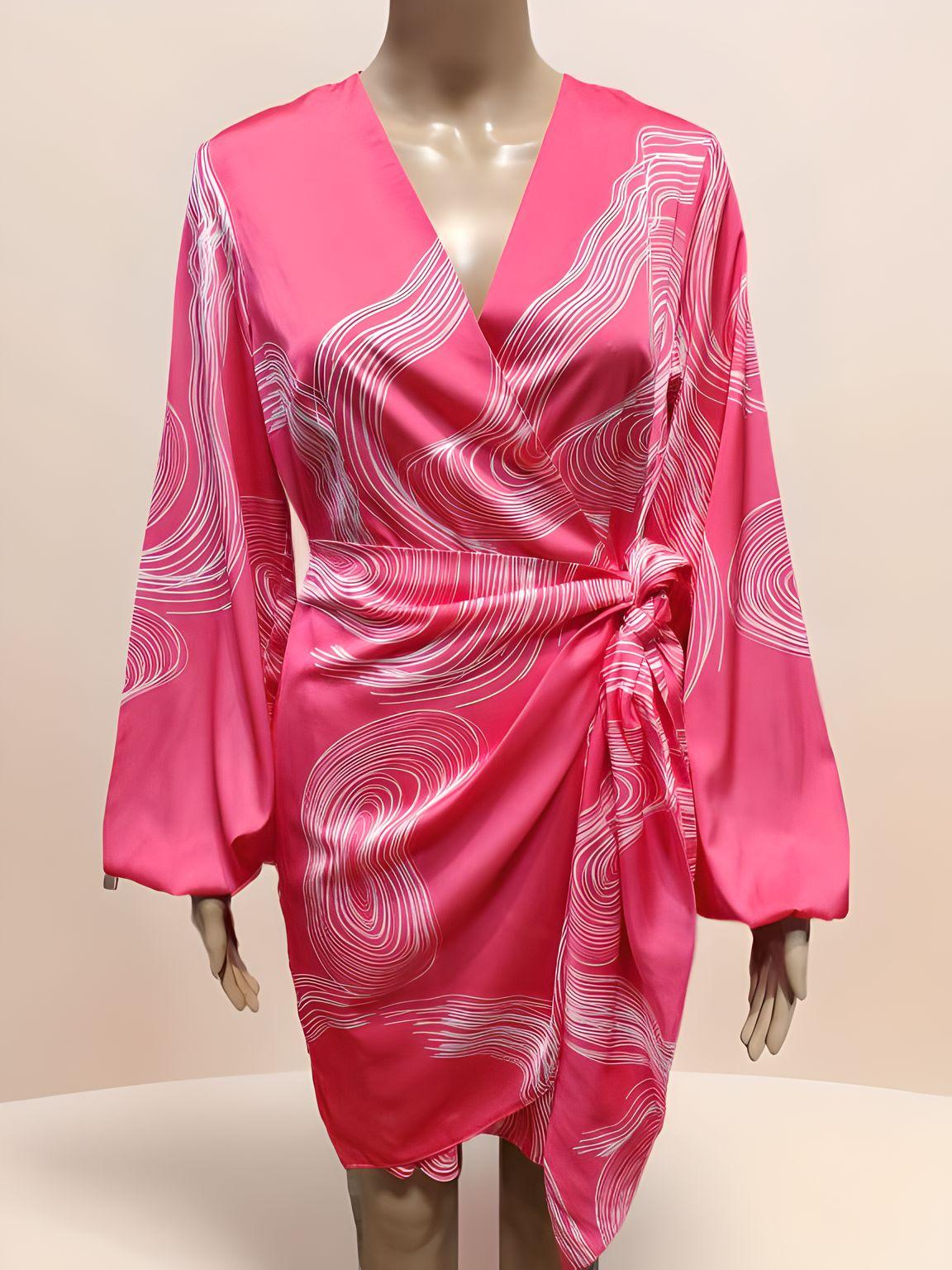 Knee-Length Belt Dress Astudio.fashion