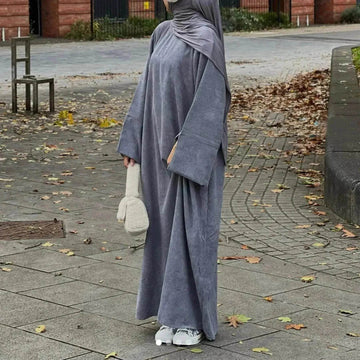Autumn And Winter Casual Cardigan Abaya Dress for Arab Dubai Turkey Middle East Women
