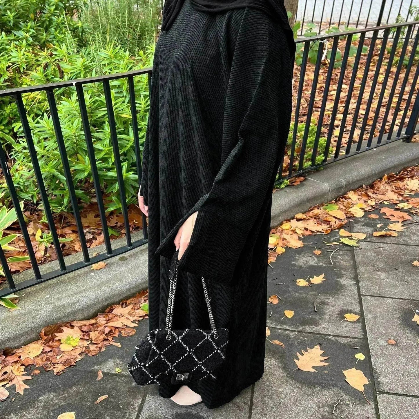 Autumn And Winter Casual Cardigan Abaya Dress for Arab Dubai Turkey Middle East Women