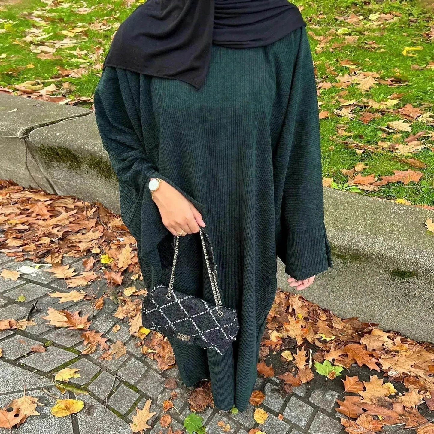 Autumn And Winter Casual Cardigan Abaya Dress for Arab Dubai Turkey Middle East Women