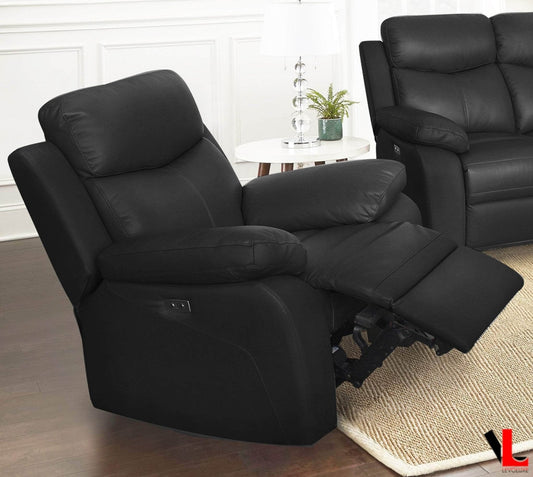 Aveon 38.5" Pillow Top Arm Reclining Chair in Leather Match - Available in 2 Colours - Velora Luxury Fashion
