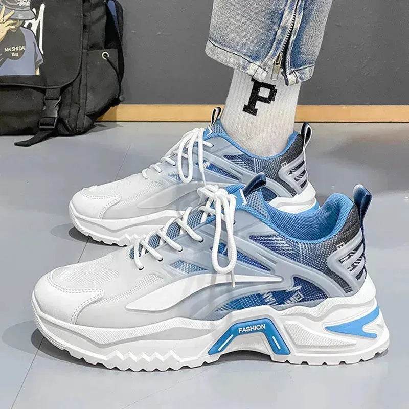 Lace-up Dad Shoes Fashion Thick-soled Sports Shoes Casual Breathable Sneakers For Men - Velora
