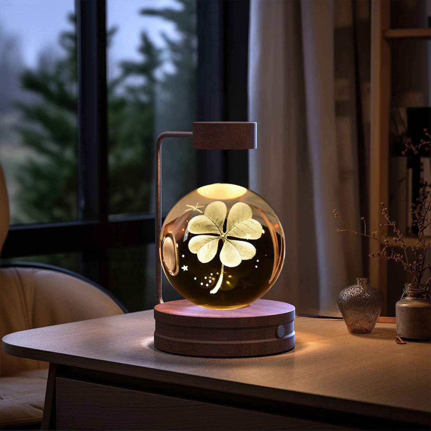 Crystal Ball Cosmic Dinosaur Indoor Night Light USB Power Warm Bedside Light Birthday Gift Night Lamp - Velora