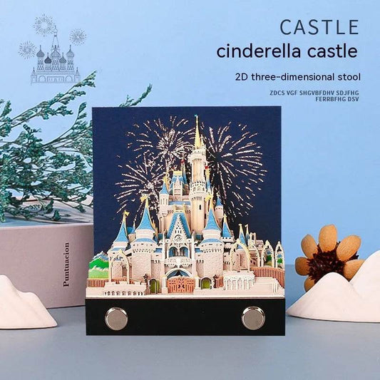 Three-dimensional Note Paper Carving Model Fairy Tale Castle Art - Velora