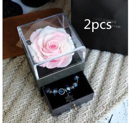 Eternal Flower Rose Jewelry Box for Birthday Presents Valentines Day Wedding Gift Box - Velora