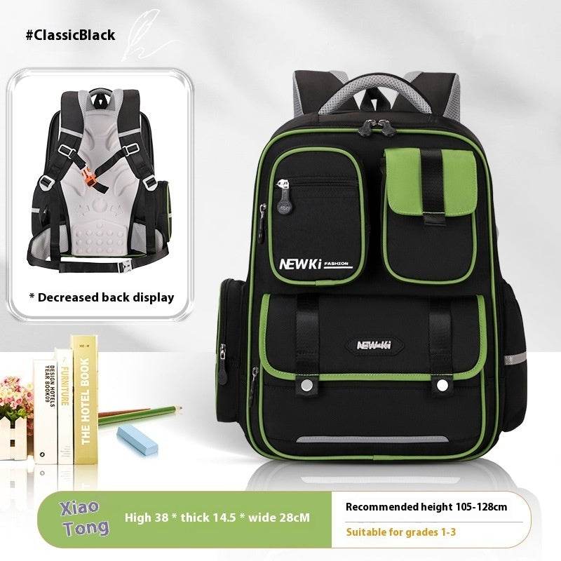 Children's Spine Protection Backpack Multi-compartment Burden Reduction Schoolbag - Velora