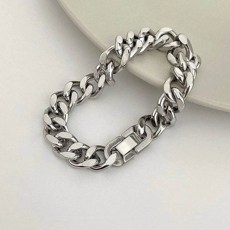 Thick Cuban Link Chain Titanium Steel Necklace Clavicle Chain - Velora