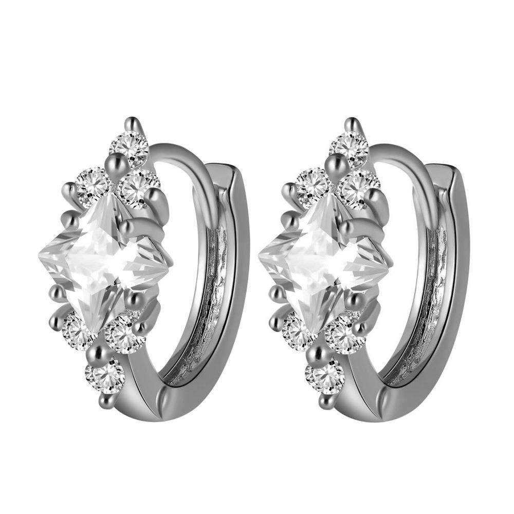 European And American Personalized Square Zircon Earrings - Velora