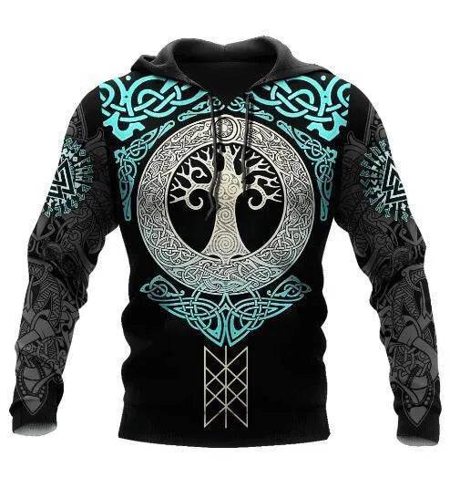 Men's Gothic Printed Street Fashion Classic Hoodie Pullover