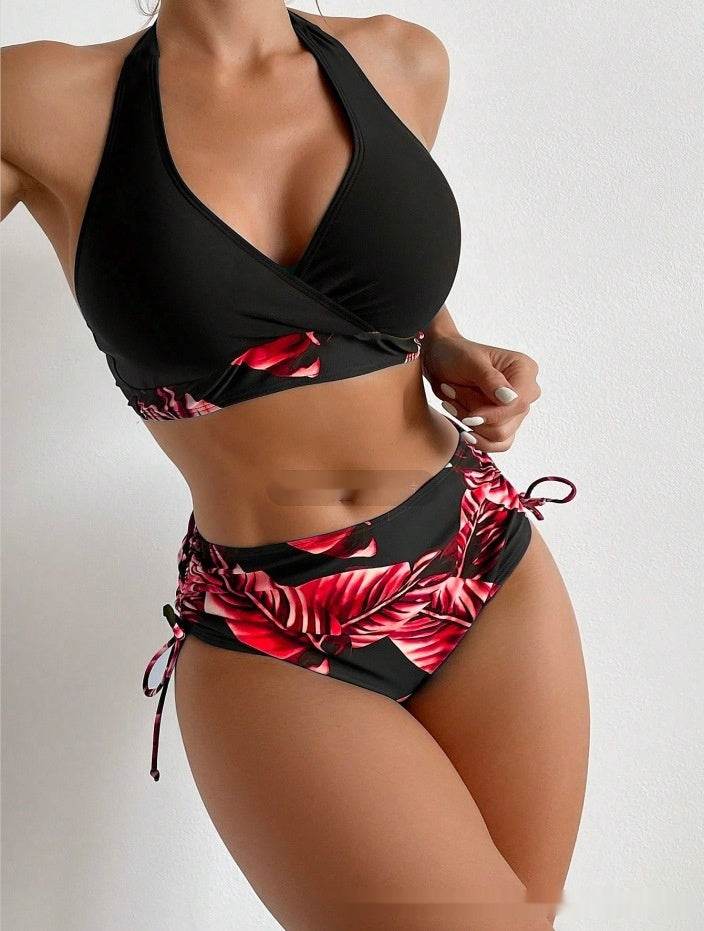 European And American High Waist Halter Bikini Women's Swimsuit - Velora