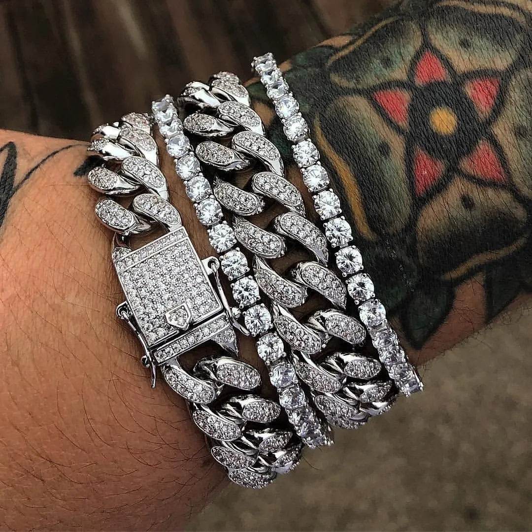 Cuban Bracelet Diamond Cuban Link Chain Hiphop Jewelry - Velora