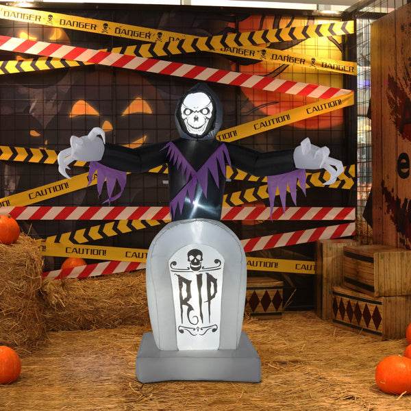 Grim Reaper And Grave, Halloween Inflatable Decoration 12V - Velora