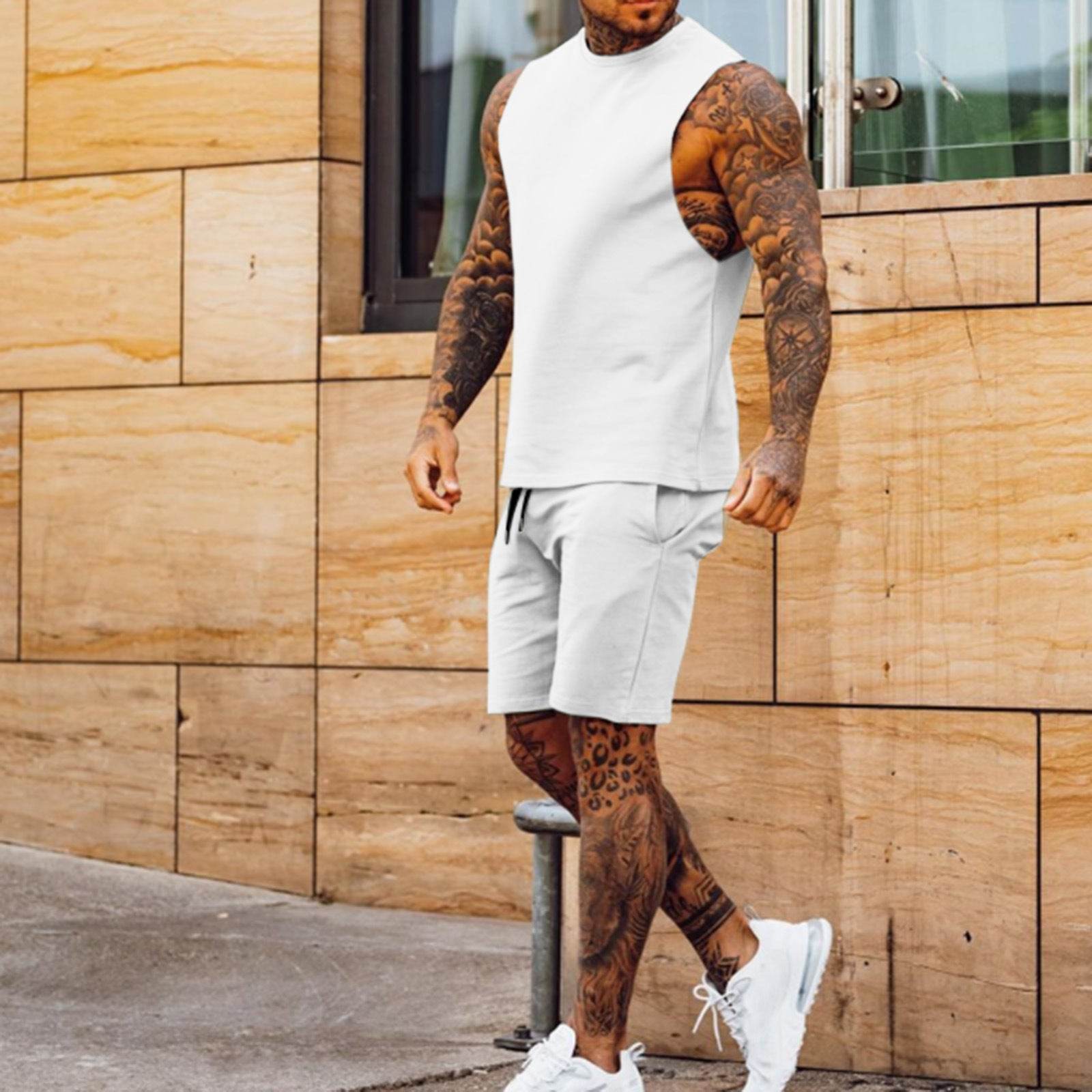 Men Summer 2pcs Sleeveless Athleisure wear Short Outfit set - Velora