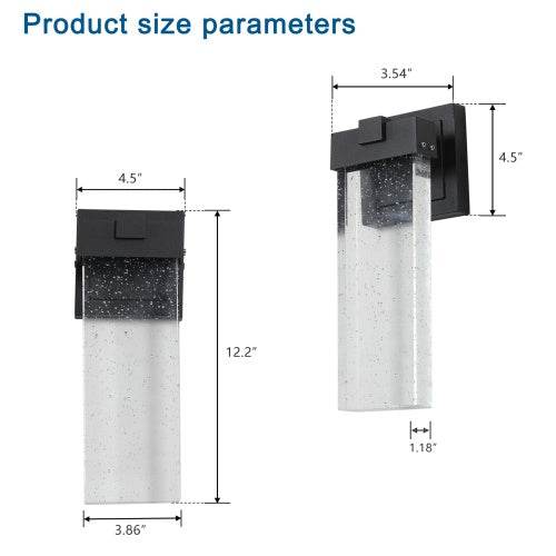 Outdoor Waterproof Transparent LED Crystal Wall Light Supports Many Types Of Bulb-2 Packs - Velora