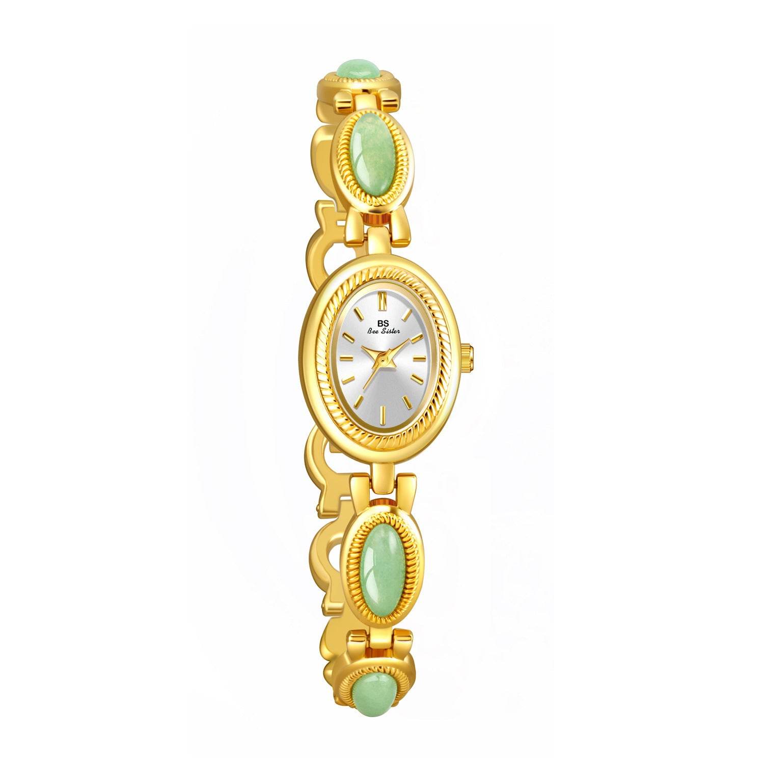 Women's Watch Ladies Bracelet Luxury Brand Waterproof Retro Natural Dongling Stone Hetian Jade Advanced Chain Watches Gift - Velora