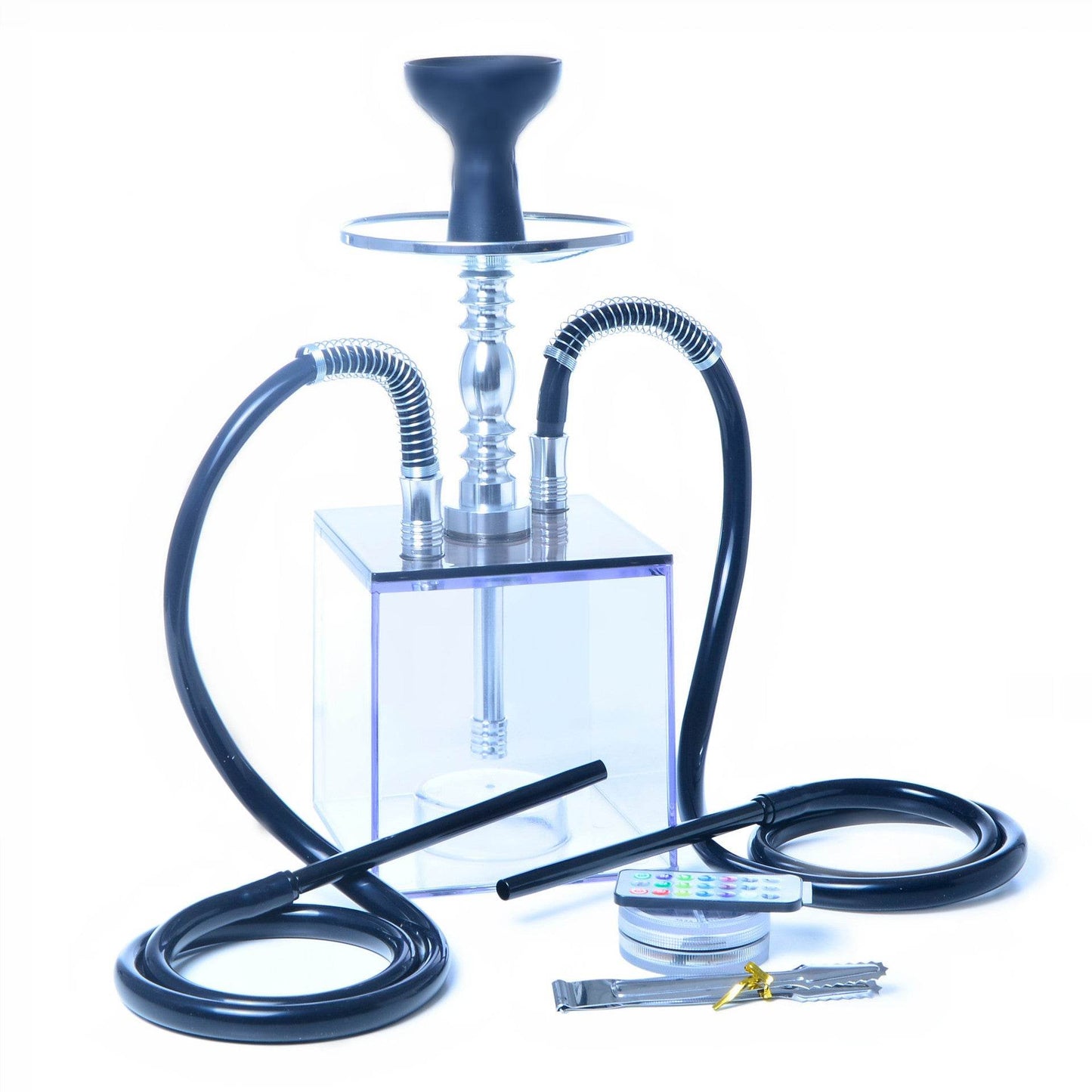 Home Simple Acrylic Transparent Double Hookah - Velora