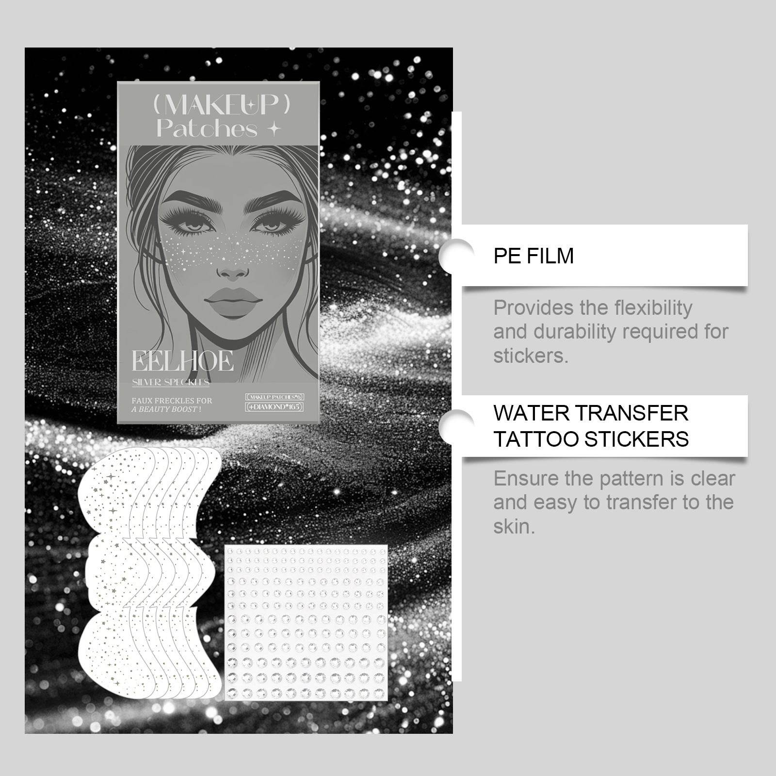 Glitter freckles - Speckles Makeup Patches - Easy Freckles - Velora