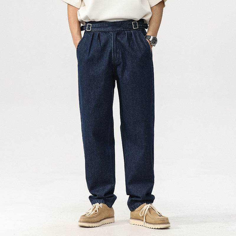 Blue Denim Straight High Waist Jeans pant For Men - Velora