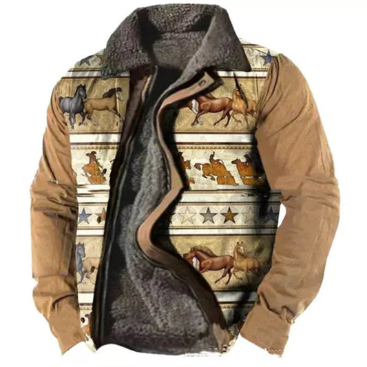 Thickened Side Seam Pocket Casual Zipper Loose Wolf Cotton Jacket - Velora