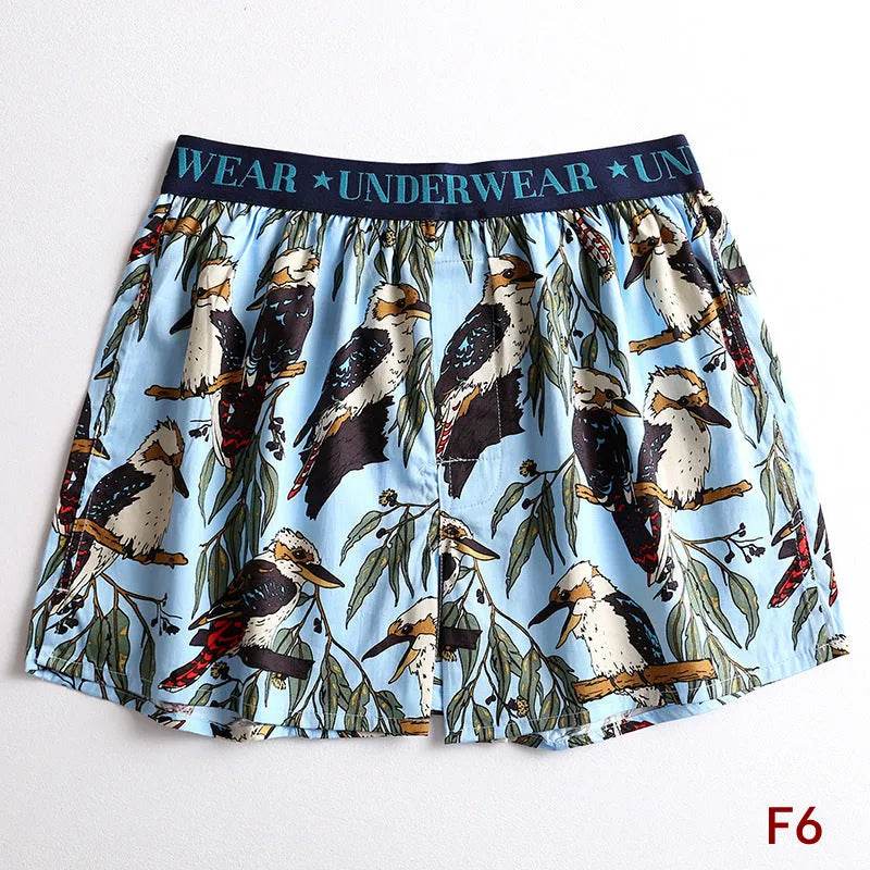 Cartoon Printed Cotton Men's Underwear Loose Boxer Short Breathable