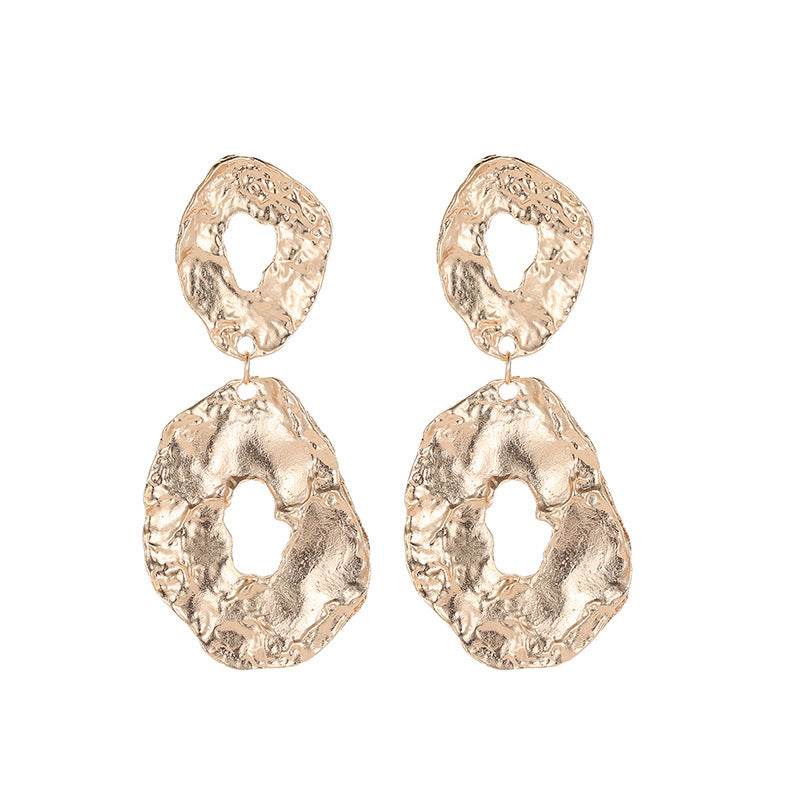 Jewelry Baroque Alloy Geometric Irregular Earrings - Velora