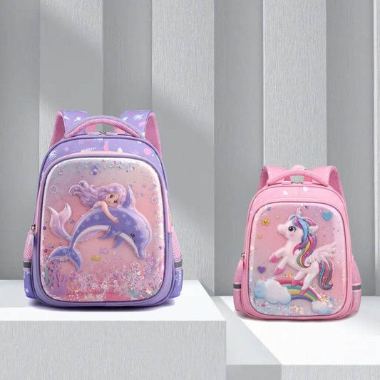 Primary School Cute Cartoon Mermaid Girls Backpack - Velora