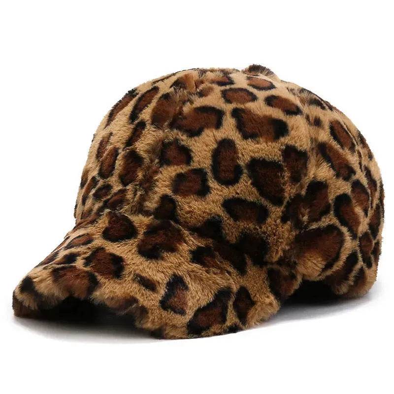 Fashion Leopard Fleece Baseball All-matching Peaked Cap - Velora
