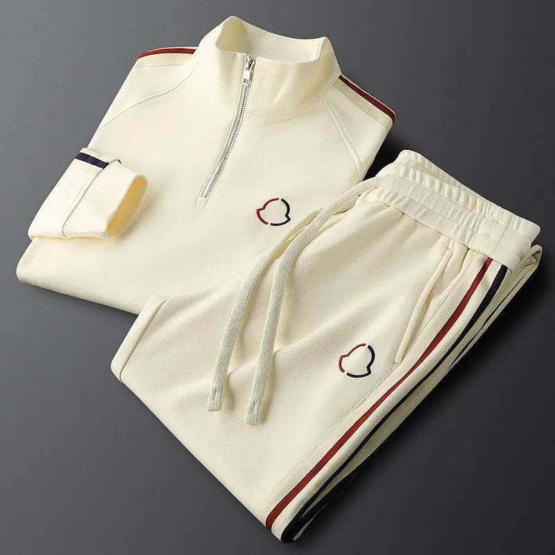 2pcs Fashion Side Stripe Leisure Sports Quarter Zip Tracksuit Co ord for Men - Velora